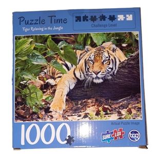 TCG Sure-Lox Puzzle - Tiger Relaxing In The Jungle - 1000 Pieces - Puzzle Time
